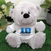 Personalised Silver Bear 23cm 10th Birthday Gift