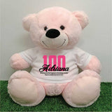 Light Pink Bear 30cm – 100th Birthday Personalised Shirt