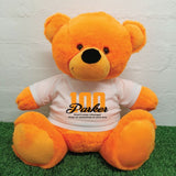 Orange Bear 40cm 100th Birthday Personalised Shirt