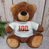 Brown Bear 40cm 100th Birthday Personalised Shirt