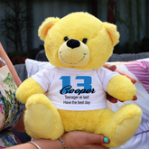 Personalised Yellow Bear 23cm for 13th Birthday