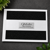 16th Birthday Personalised White Black Glitter Guest Book with Custom Plaque