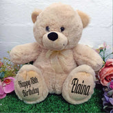 Beige Bear 30cm – Personalised 18th Birthday Message on Feet