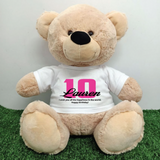40cm Beige Zipper Bear with Recordable Heart – 10th Birthday