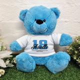 Bright Blue Bear 40cm 18th Birthday Message on Shirt