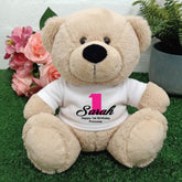 Beige Bear 23cm Personalised 1st Birthday Shirt