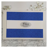 Personalised First Birthday Memory Book and Guest Book A5 White Book with Blue Glitt