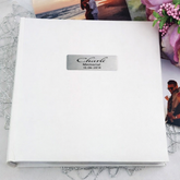 Personalised White Memorial Photo Glamour Album – Holds 200 Photos