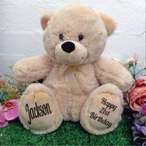 Beige Bear 30cm – Personalised 21st Birthday Message on Feet