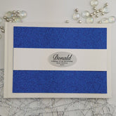 White Book with Blue Glitter 21st Birthday Guest Book – Personalised A5 Keepsake