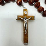 Wooden Rosary Beads with Personalised Tin