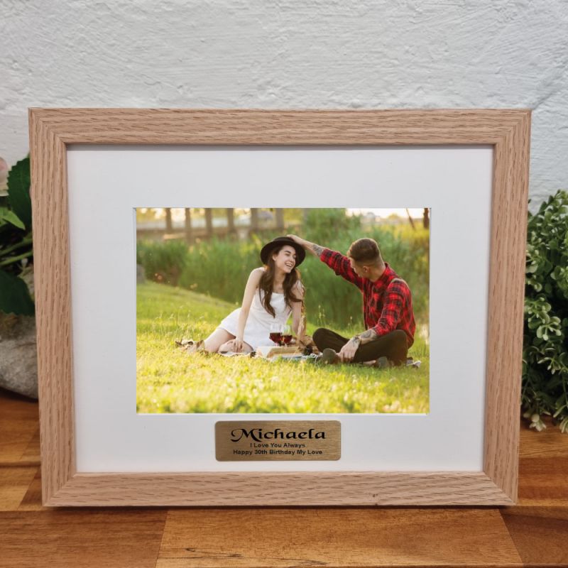 Personalised Natural Timber Photo Frame for 30th Birthday