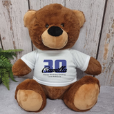 Personalised 40cm Brown Bear 30th Birthday Shirt