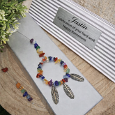 Personalised Chakra Gemstone Suncatcher – Retirement