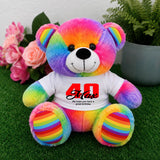 Rainbow Bear 23cm 40th Birthday Personalised Shirt