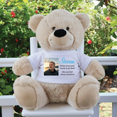 40cm Memorial Zipper Bear with Personalised Photo, Message & Recordable Heart