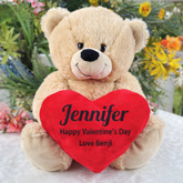 Beige Bear 40cm Valentines Day Personalised Message on Heart