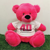 Hot Pink Bear 40cm โ Personalised 40th Birthday Message Shirt
