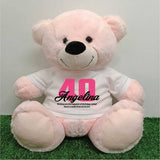 Light Pink Bear 40cm โ 40th Birthday Message on Shirt