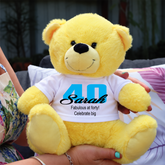 Personalised 23cm Yellow Bear 40th Birthday