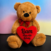 40cm Brown Bear 40th Birthday Personalised Heart