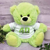 Personalised Lime Bear 23cm 40th Birthday Message on Shirt