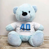 Personalised Light Blue Bear 30cm 40th Birthday
