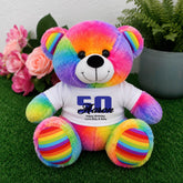 Rainbow Bear 23cm 50th Birthday Personalised Shirt
