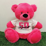 Hot Pink Bear 40cm 50th Birthday Personalised Shirt