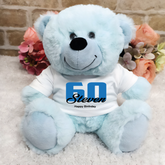 Light Blue Bear 23cm – 60th Birthday Personalised Shirt