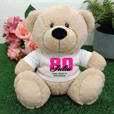 Personalised 23cm Bear 80th Birthday Shirt
