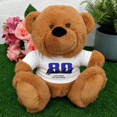Personalised 23cm Brown Bear 80th Birthday