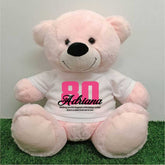 Light Pink Bear 40cm – 80th Birthday Personalised Shirt