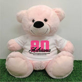 Light Pink Bear 40cm โ 80th Birthday Personalised Shirt