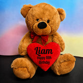 Brown Bear 40cm – 80th Birthday Personalised Heart
