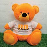 Personalised 40cm Orange Bear for 80th Birthday