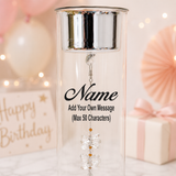 1st Birthday Glass Candle Holder with Butterfly