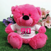 Hot Pink Bear 23cm – Personalised 90th Birthday Message Shirt