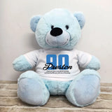 Light Blue Bear 40cm – 90th Birthday Personalised Shirt