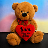 40cm Brown Bear 90th Birthday Message on Heart