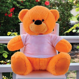 Personalised 40cm Orange Bear 90th Birthday Message on Shirt