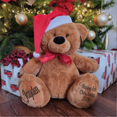 40cm Brown Bear Christmas Personalised on Feet