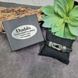 Black Leather Forever Link Together Silver Knot Bracelet Gift Box 8x6x10 cm – Fathers Day