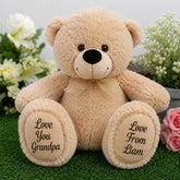 Grandad Beige Bear 30cm Personalised Message on Feet