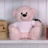 Light Pink Bear 23cm Baptism Personalised Message on Shirt