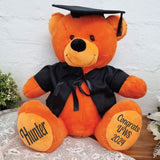 40cm Orange Bear Graduation Gift with Message on Feet
