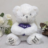 23cm Angel Memorial Bear with Purple Urn β Message on Feet
