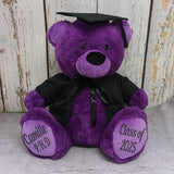 30cm Purple Bear Graduation Gift with Personalised Message on Feet