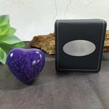 Memorial Heart Purple Urn 70mm for Cremation Ash with Plaque Message