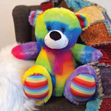 Personalised 40cm Rainbow Bear with Custom Feet Message